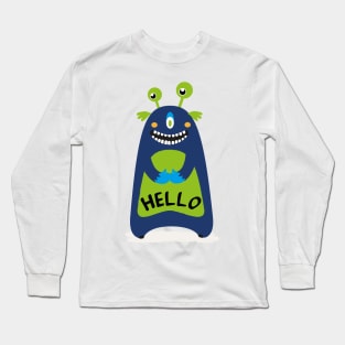 Little monster says hello Long Sleeve T-Shirt